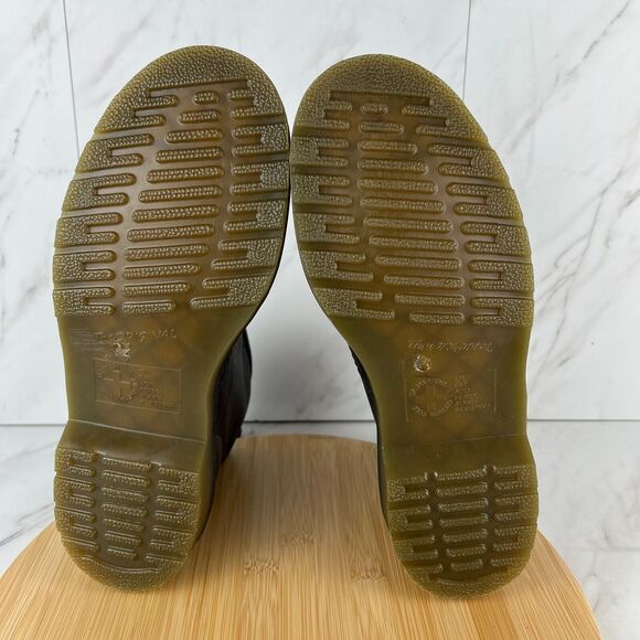 Dr. Doc Martens 101 Harvest Mens Size 9 Black Leather Combat Moto Boots Shoes - Picture 7 of 9